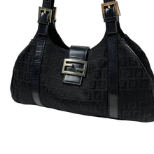 Load image into Gallery viewer, Fendi Zucca Tonal Hobo Baguette Canvas Shoulder Bag - O/S