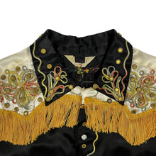 Load image into Gallery viewer, 1940s/1950s Custom Western Rodeo Cowboy Silk Button Up Dress Shirt - Size L