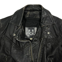 Load image into Gallery viewer, Cropped Leather Belted Bike Jacket - Size S