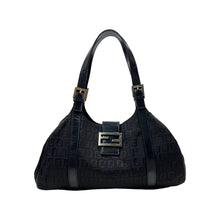 Load image into Gallery viewer, Fendi Zucca Tonal Hobo Baguette Canvas Shoulder Bag - O/S
