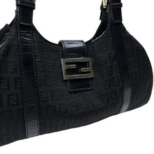 Load image into Gallery viewer, Fendi Zucca Tonal Hobo Baguette Canvas Shoulder Bag - O/S