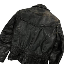 Load image into Gallery viewer, Cropped Leather Belted Bike Jacket - Size S