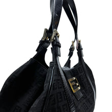 Load image into Gallery viewer, Fendi Zucca Tonal Hobo Baguette Canvas Shoulder Bag - O/S