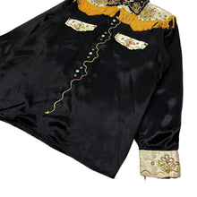 Load image into Gallery viewer, 1940s/1950s Custom Western Rodeo Cowboy Silk Button Up Dress Shirt - Size L
