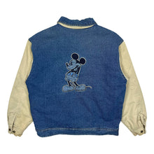 Load image into Gallery viewer, Disney Mickey Mouse Two Tone Denim Varsity Jacket - Size M
