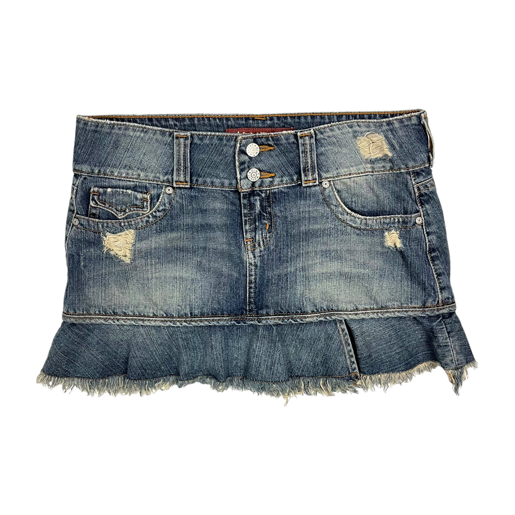 Women's Layered Distressed Denim Skirt - Size M