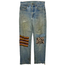 Load image into Gallery viewer, Women’s Levi’s 501 Patched Repaired Denim Jeans - Size 28”
