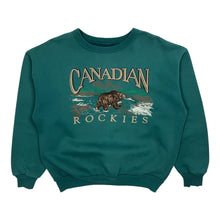 Load image into Gallery viewer, Canadian Rockies 3D Embroidered Bear Crewneck Sweatshirt - Size L
