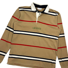 Load image into Gallery viewer, Lacoste Spell Out Striped Polo Long Sleeve - Size M/L
