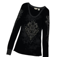 Load image into Gallery viewer, Women&#39;s Miss Me Thermal Extended Rhinestone Long Sleeve - Size M
