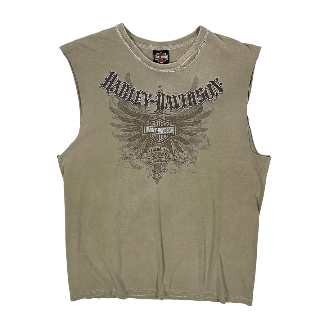 Harley-Davidson Gothic Cut Off Tank - Size XL