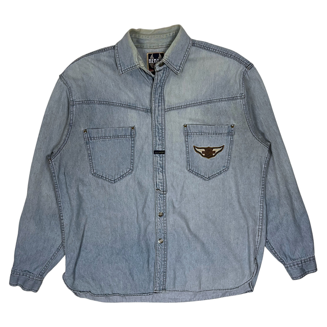 Harley-Davidson Denim Biker Blues Shirt - Size XL