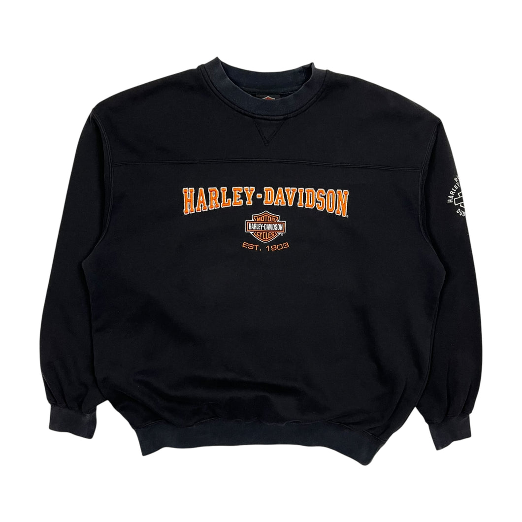 Harley-Davidson Spell Out Crewneck Sweatshirt - Size XL