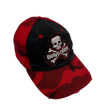 Load image into Gallery viewer, Distressed Camo Grave Diggers Velcro Strap Back Hat - Adjustable
