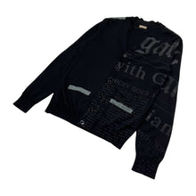 Load image into Gallery viewer, Galliano Newsprint Distressed Cardigan Sweater - Size S
