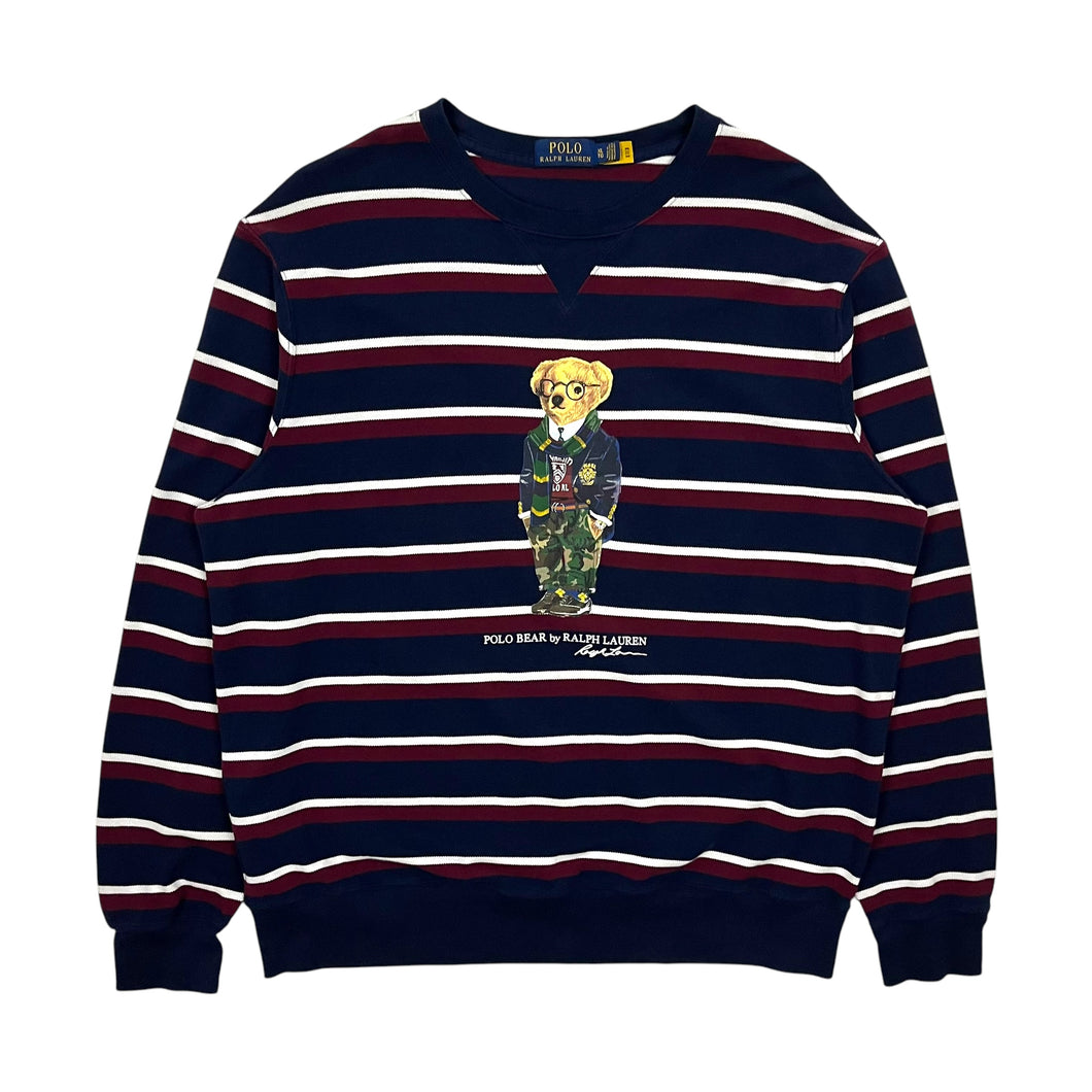 Polo by Ralph Lauren University Bear Knit Striped Longsleeve - Size XL