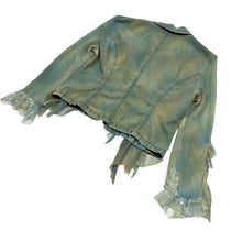 Load image into Gallery viewer, Women&#39;s Black Cat Embellished Denim Jacket - Size S/M
