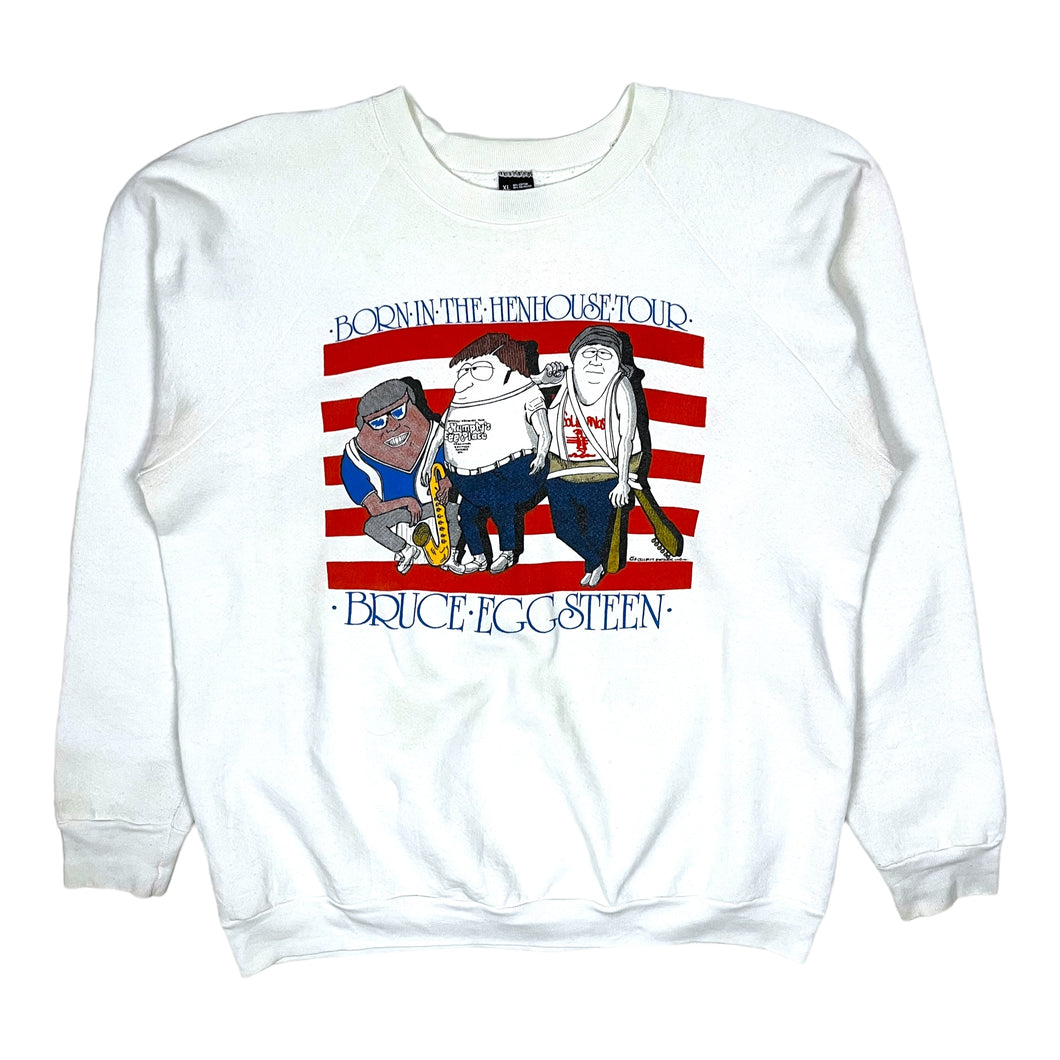 1987 Born In The Henhouse Springsteen Parody Crewneck Sweatshirt - Size L
