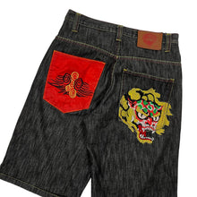 Load image into Gallery viewer, Ed Hardy Dragon Baggy Denim Shorts - Size 32&quot;
