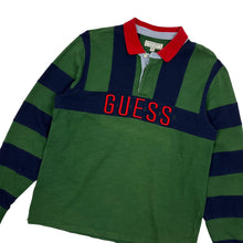Load image into Gallery viewer, Guess Jeans USA Striped Polo Long Sleeve - Size L/XL
