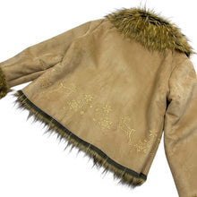 Load image into Gallery viewer, Women&#39;s Embroidered Faux Fur Penny Lane Jacket - Size M/L
