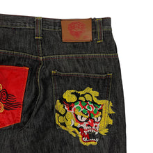 Load image into Gallery viewer, Ed Hardy Dragon Baggy Denim Shorts - Size 32&quot;
