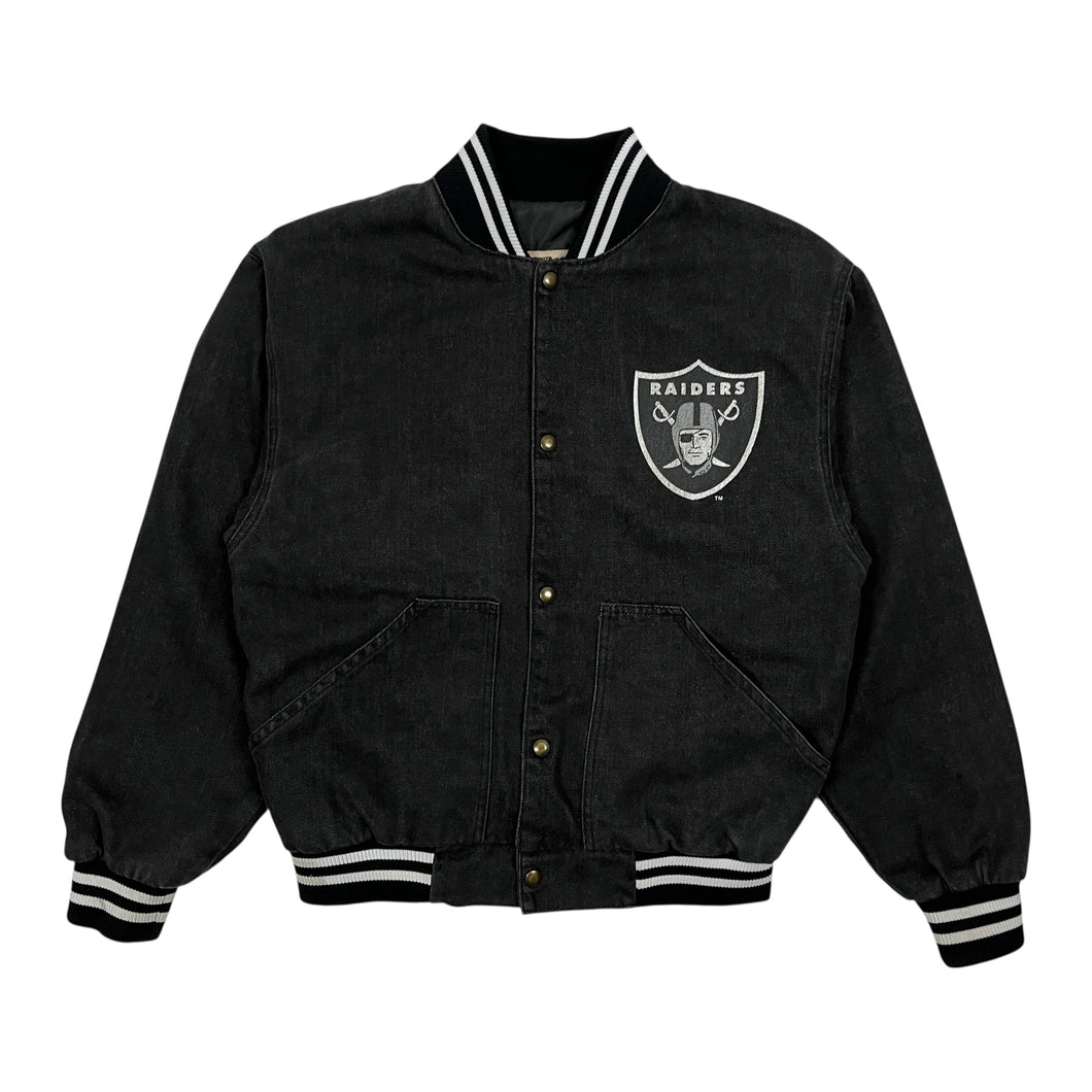 Los Angeles Raiders Denim Bomber Jacket - Size L