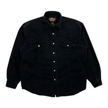 Load image into Gallery viewer, Harley-Davidson Embroidered Western Denim Button Up Shirt - Size L
