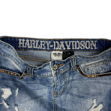 Load image into Gallery viewer, Women&#39;s Harley-Davidson Distressed Denim Mini Skirt - Size S

