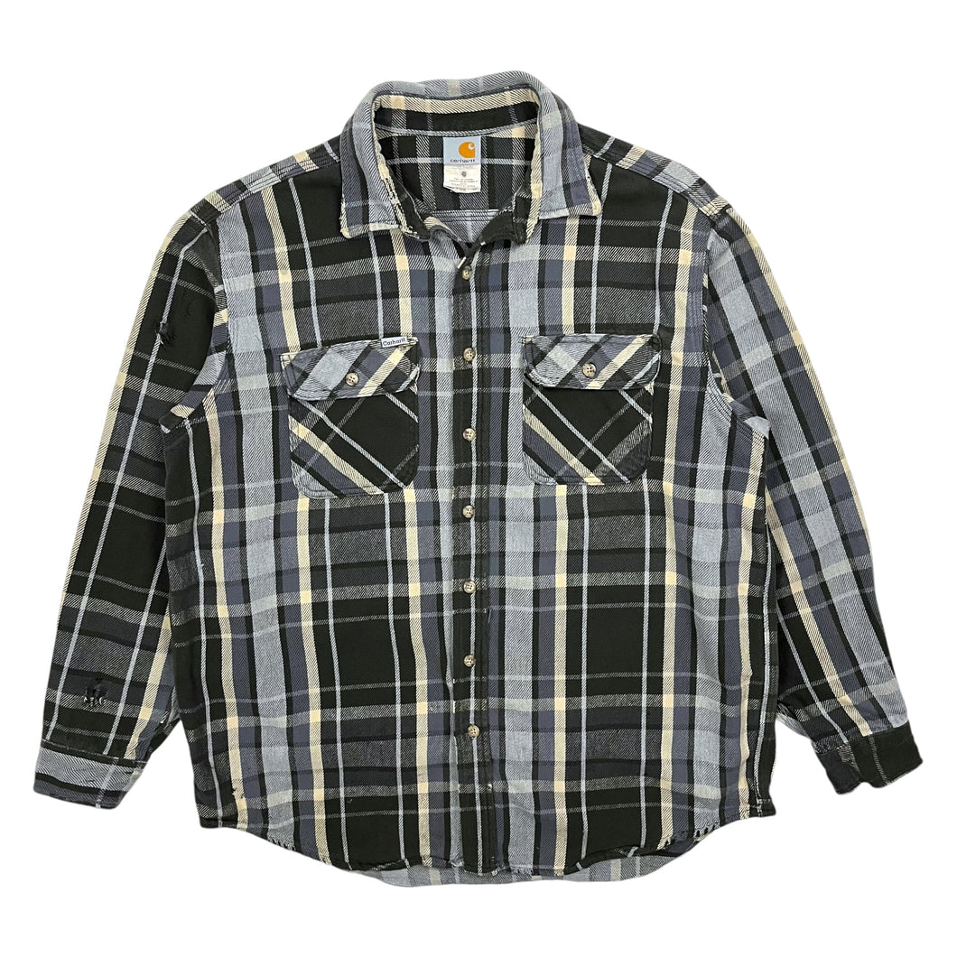 Distressed Carhartt USA Made Flannel Shirt - Size XL