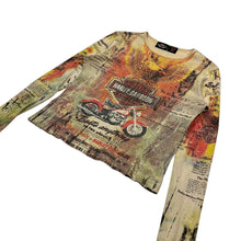 Load image into Gallery viewer, Women’s Harley-Davidson Rhinestone Eagle Biker All Over Print Long Sleeve - Size L

