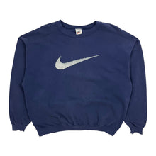 Load image into Gallery viewer, Distressed Nike Swoosh Crewneck Sweatshirt - Size L/XL
