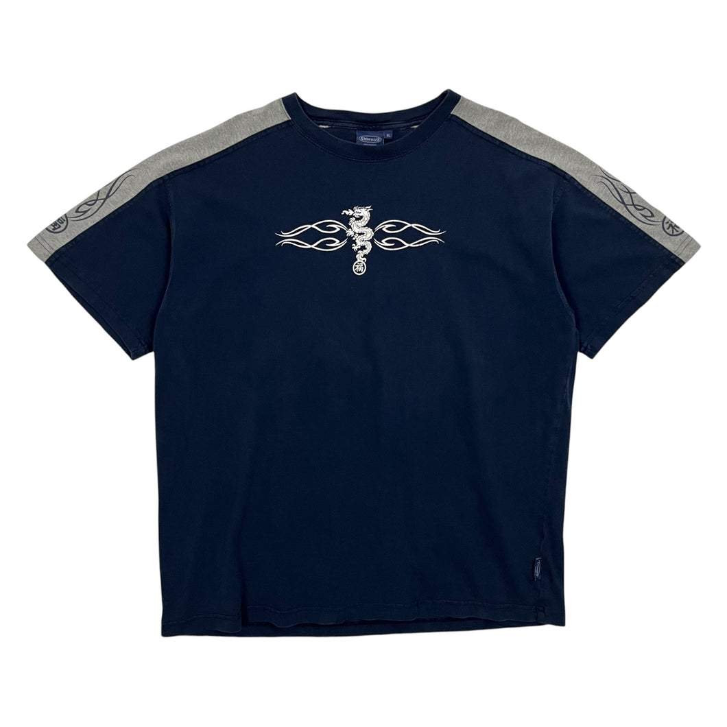 Tribal Dragon Two Tone Cut & Sew Tee - Size XL