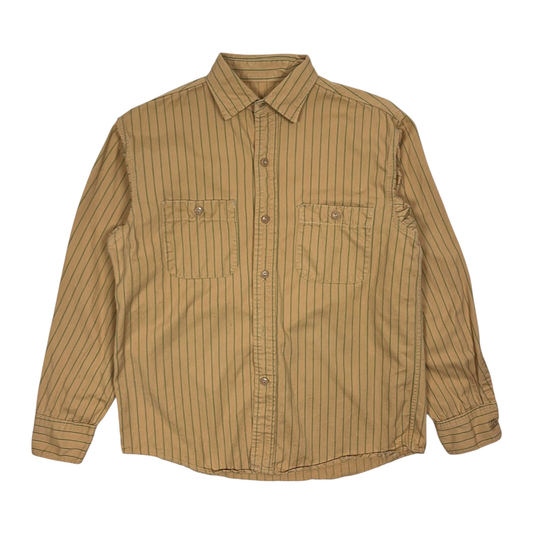 Pinstripe Button Up Work Shirt - Size M