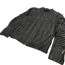 Load image into Gallery viewer, Danier Cafe Racer Leather Biker Jacket - Size L
