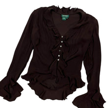 Load image into Gallery viewer, Women’s Lauren By Ralph Lauren Silk Ruffled Blouse - Size M
