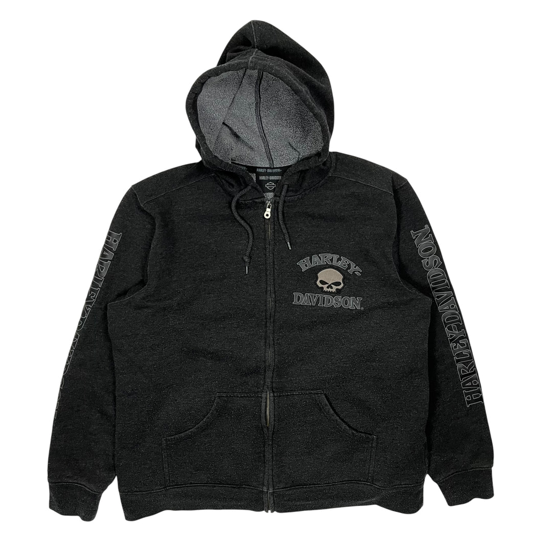 Harley-Davidson Skull Logo Zip Up Hoodie - Size XL