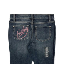 Load image into Gallery viewer, Dead Stock Women&#39;s Harley-Davidson Low Rise Flared Bedazzled Denim Jeans - Size XS
