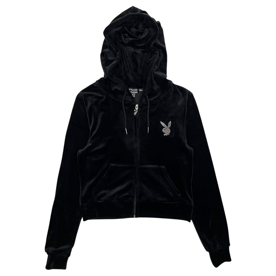 Women's Playboy Velour Zipped Hoodie - Size S