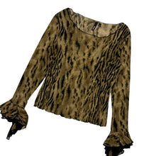 Load image into Gallery viewer, Women&#39;s Trixxi Tiger Print Ruffled Long Sleeve - Size L
