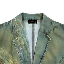 Load image into Gallery viewer, Women&#39;s Black Cat Embellished Denim Jacket - Size S/M
