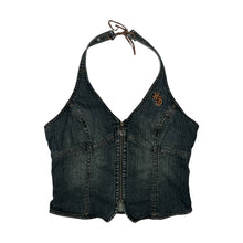 Load image into Gallery viewer, Women&#39;s Harley-Davidson Embellished Denim Halter Top - Size L
