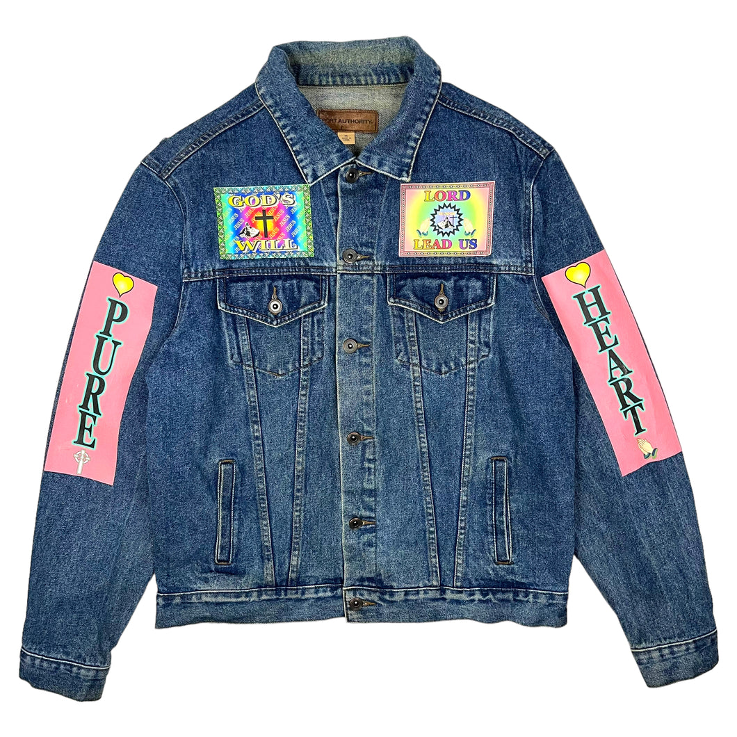 Pure Heart Christianity Themed Denim Jacket - Size L