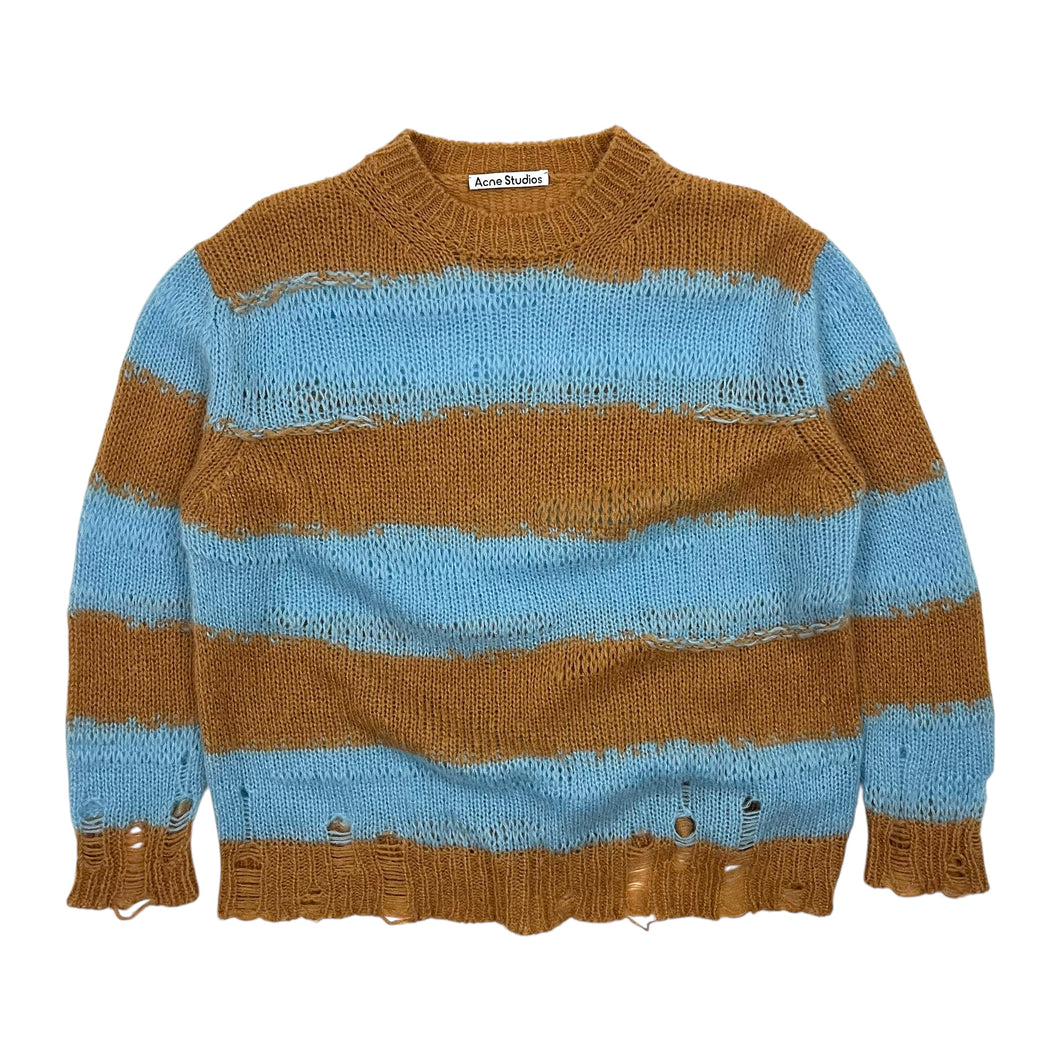 Acne Studios Striped Distressed Mohair Knit Sweater - Size L