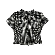 Load image into Gallery viewer, Women&#39;s Spencer Jeremy Polka Dot Silk Button Up - Size L
