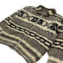 Load image into Gallery viewer, Cowichan Zip Up Knit Sweater Jacket - Size S/M
