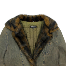 Load image into Gallery viewer, Women’s XOXO Faux Fur Denim Jacket - Size S
