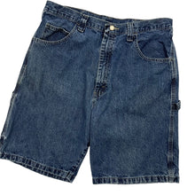 Load image into Gallery viewer, Wrangler Rat Fink Patch Carpenter Denim Shorts - Size 35&quot;
