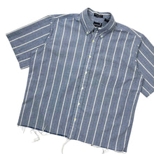 Load image into Gallery viewer, Single Stitch Striped Raw Hem Oxford Button Down - Size L
