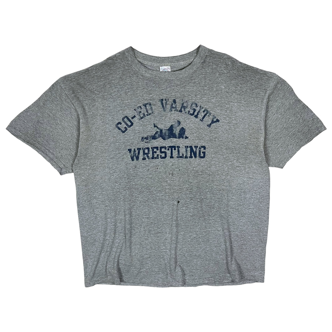Distressed Co-Ed Varsity Wrestling Tee - Size XXL